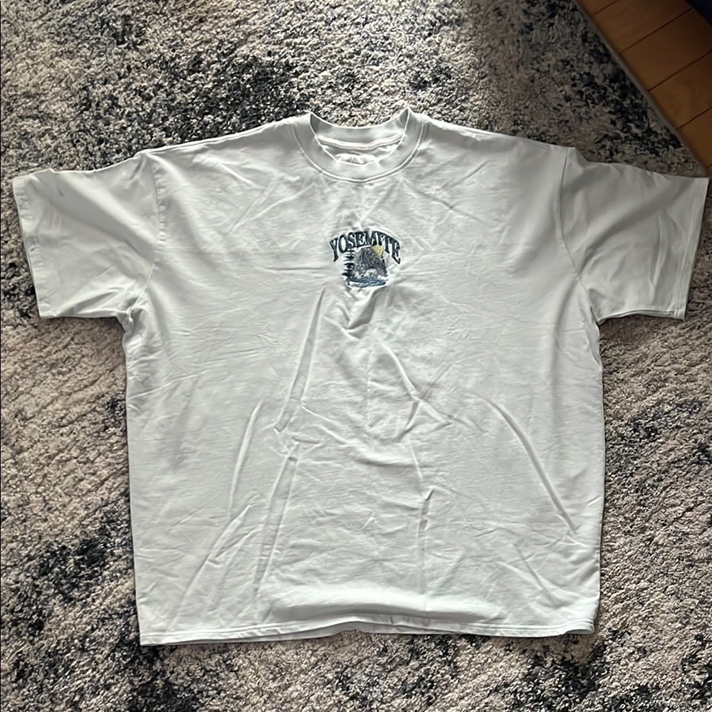 PacSun Green and White Short Sleeve Tee Casual Cotton